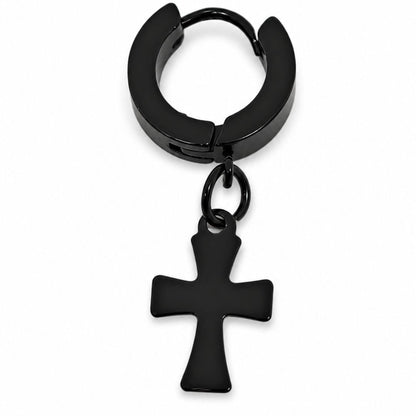 THE MEN THING Nose & Ear Ring RAVEN DROP BLACK - Stainless Steel Earring in Black for Men & Boys