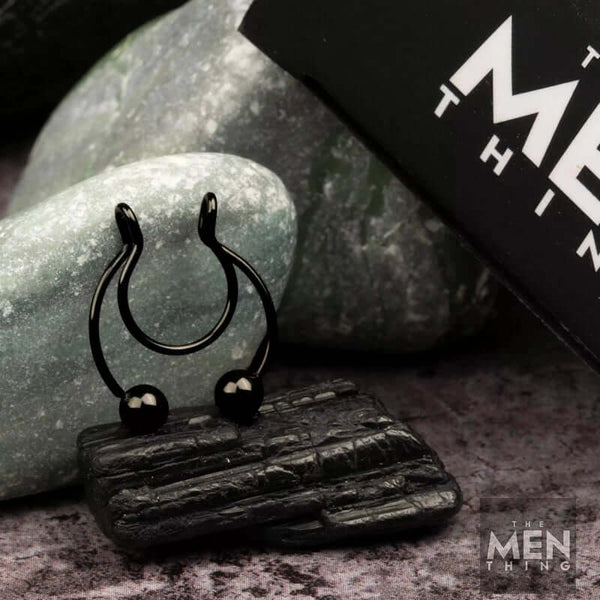 స్పార్టా మ్యాన్ - నాన్ పియర్సింగ్ నోస్ రింగ్ - పురుషులు మరియు అబ్బాయిల కోసం స్వచ్ఛమైన స్టెయిన్‌లెస్ స్టీల్