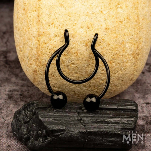 స్పార్టా మ్యాన్ - నాన్ పియర్సింగ్ నోస్ రింగ్ - పురుషులు మరియు అబ్బాయిల కోసం స్వచ్ఛమైన స్టెయిన్‌లెస్ స్టీల్