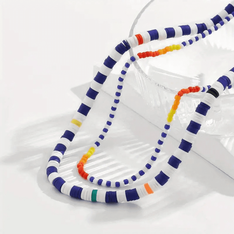 THE MEN THING Pearl / Bead Necklace CLAVICLE STYLE BEADS - Multi-Layered Beads Necklace for Men & Boys (17 and 21 inch)