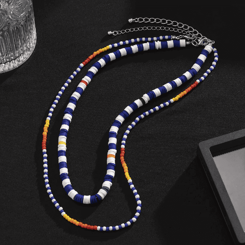 THE MEN THING Pearl / Bead Necklace CLAVICLE STYLE BEADS - Multi-Layered Beads Necklace for Men & Boys (17 and 21 inch)