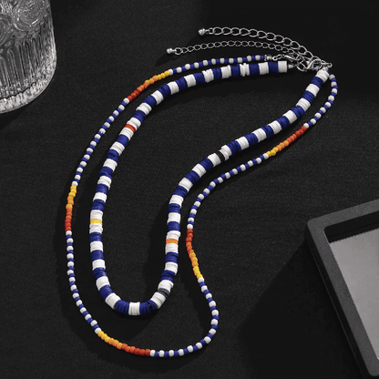 THE MEN THING Pearl / Bead Necklace CLAVICLE STYLE BEADS - Multi-Layered Beads Necklace for Men & Boys (17 and 21 inch)