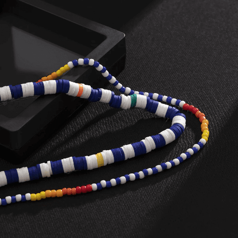 THE MEN THING Pearl / Bead Necklace CLAVICLE STYLE BEADS - Multi-Layered Beads Necklace for Men & Boys (17 and 21 inch)