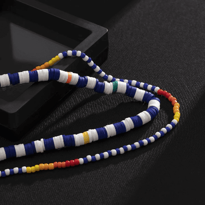 THE MEN THING Pearl / Bead Necklace CLAVICLE STYLE BEADS - Multi-Layered Beads Necklace for Men & Boys (17 and 21 inch)