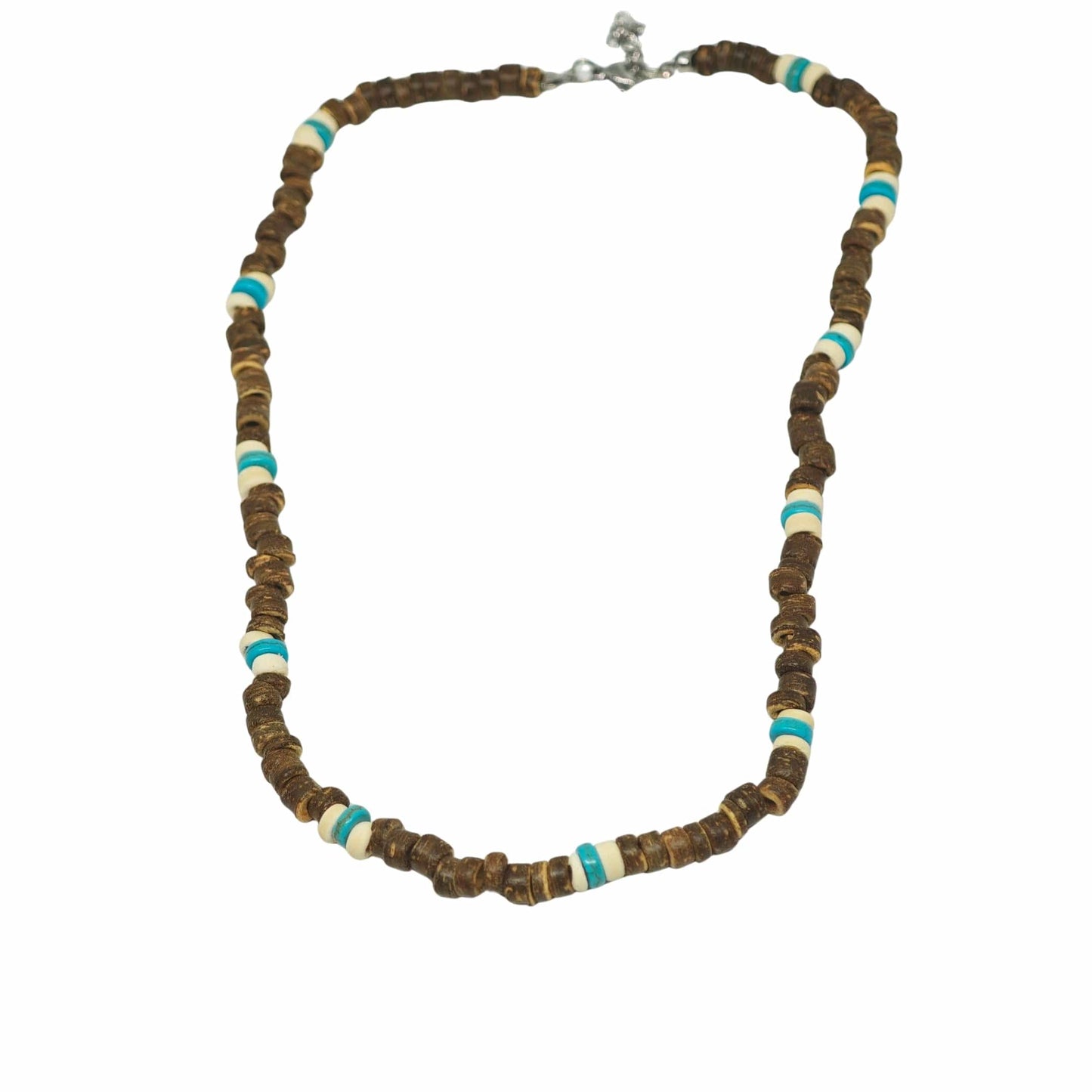 THE MEN THING Pearl / Bead Necklace COASTAL SOUL - 8 mm Beaded Necklace for Men and Boys (18 inches with adjustable cable chain)