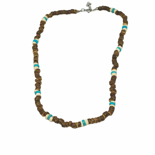 THE MEN THING Pearl / Bead Necklace COASTAL SOUL - 8 mm Beaded Necklace for Men and Boys (18 inches with adjustable cable chain)