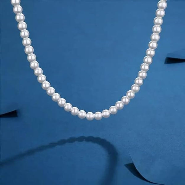 COMBO — White Aura Pearl Necklace & Howlite Beads Bracelet