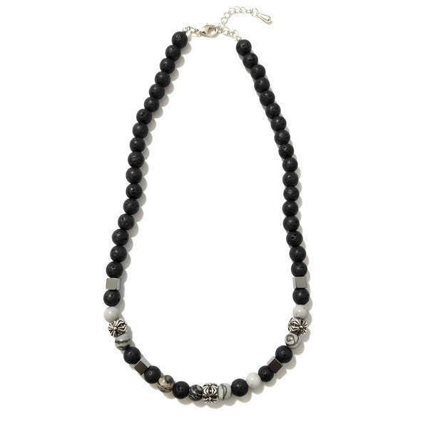 KAELIX - 8mm Beads Necklace with Natural Stone Mens & Boys (19-21 inch with adjustable cable chain)