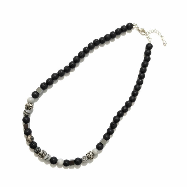 KAELIX - 8mm Beads Necklace with Natural Stone Mens & Boys (19-21 inch with adjustable cable chain)