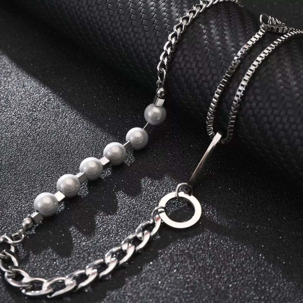 PEARL RUGGED - Pure Titanium Steel Necklace with 23 inch Cuban Chain for Men & Boys