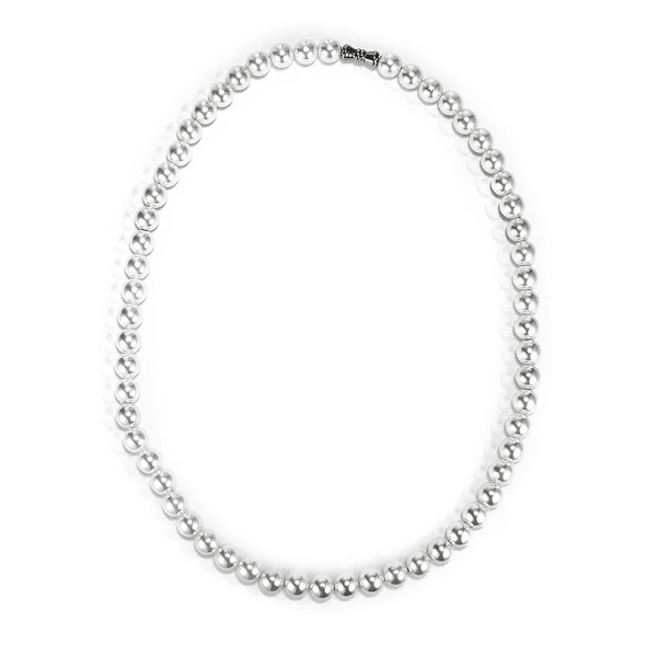 गोल मोती चोकर सफेद - पुरुषों और लड़कों के लिए हार (16 से 24 इंच) - 1 पीसी।