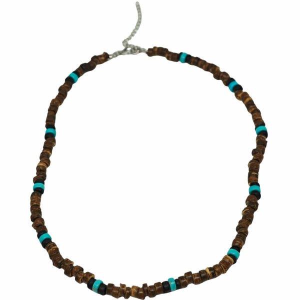 RUSTIC WAVE - 8 mm Beaded Necklace for Men and Boys (20 inches with adjustable cable chain)