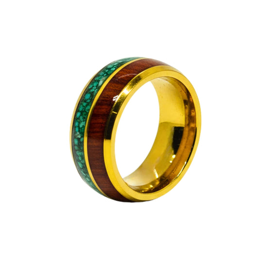 THE MEN THING Rings 14 ELDEN RING - Pure Stainless Steel Men’s Gold-Plated Ring - (Size : 14)