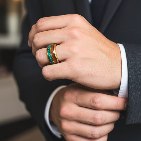 THE MEN THING Rings 14 ELDEN RING - Pure Stainless Steel Men’s Gold-Plated Ring - (Size : 14)