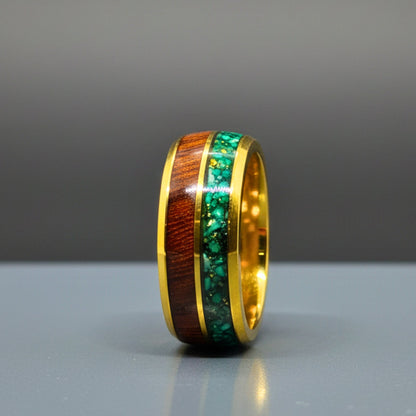 THE MEN THING Rings 14 ELDEN RING - Pure Stainless Steel Men’s Gold-Plated Ring - (Size : 14)