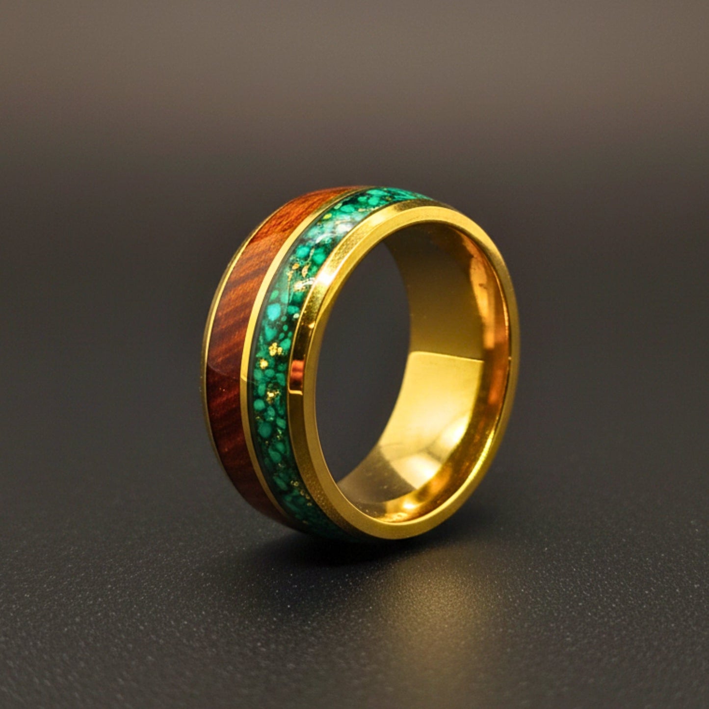 THE MEN THING Rings 14 ELDEN RING - Pure Stainless Steel Men’s Gold-Plated Ring - (Size : 14)