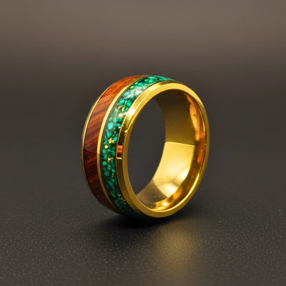 THE MEN THING Rings 14 ELDEN RING - Pure Stainless Steel Men’s Gold-Plated Ring - (Size : 14)