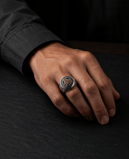 THE MEN THING Rings 16 / Gold Vintage TRIVALK - Norse-Inspired Titanium Steel Ring with Rune & Valknut Symbol - Viking Style