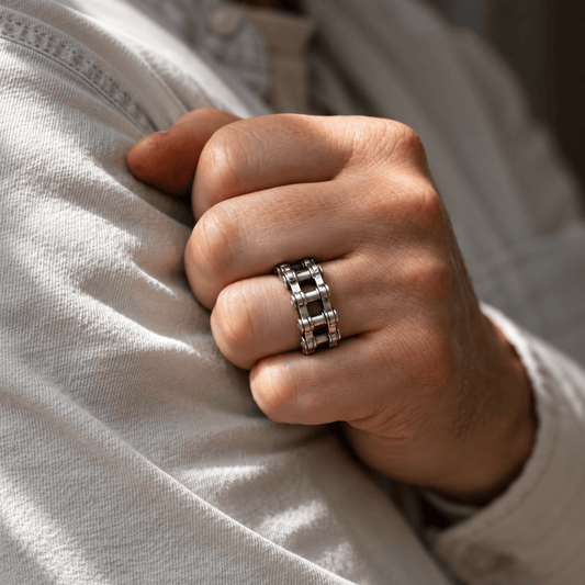 THE MEN THING Rings 16 METARION RING - Pure Stainless Steel Men’s Steel-Plated Ring – Statement Luxury Jewelry (Size : 16-22-27)