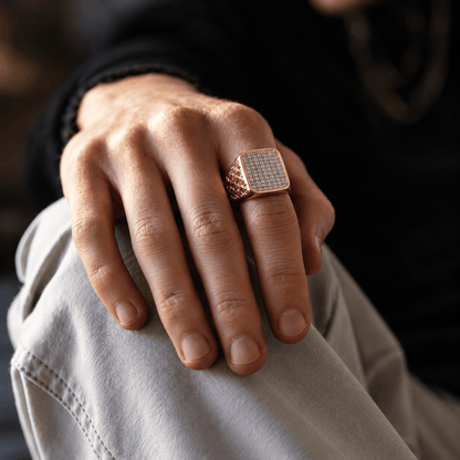 THE MEN THING Rings 16 Royal Series - GILDANE RING - Pure Stainless Steel Men’s Gold-Plated Ring – Statement Luxury Jewelry (Size : 16-17-19-22-23-25-27)