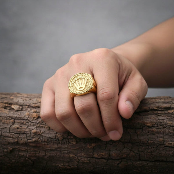 फाइव वाइकिंग किंग - पुरुषों के लिए शुद्ध स्टेनलेस स्टील की अंगूठी (साइज़: 17,20,26)