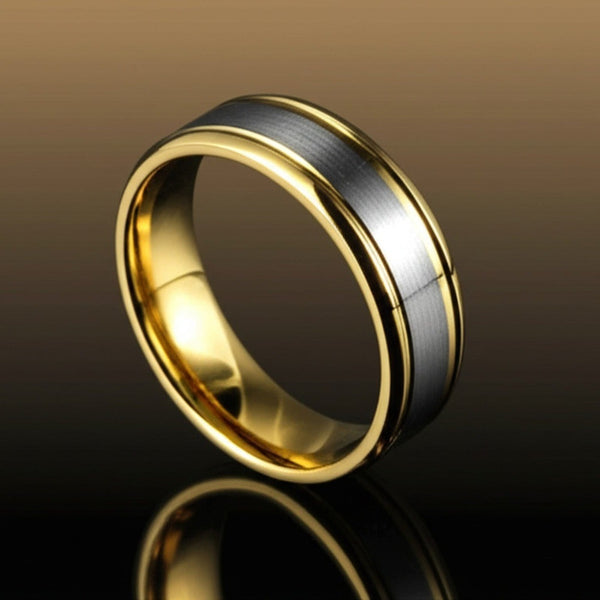 Royal Series - GILDED CORE RING - Pure Stainless Steel Men’s Gold-Steel-Plated Ring – Statement Luxury Jewelry (Size : 17-19-22-25-27)