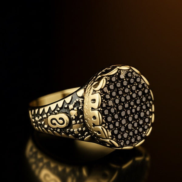 Royal Series - RAVEN CROWN RING - Pure Stainless Steel Men’s Gold-Plated Ring – Statement Luxury Jewelry (Size : -17-20-22-24-27)