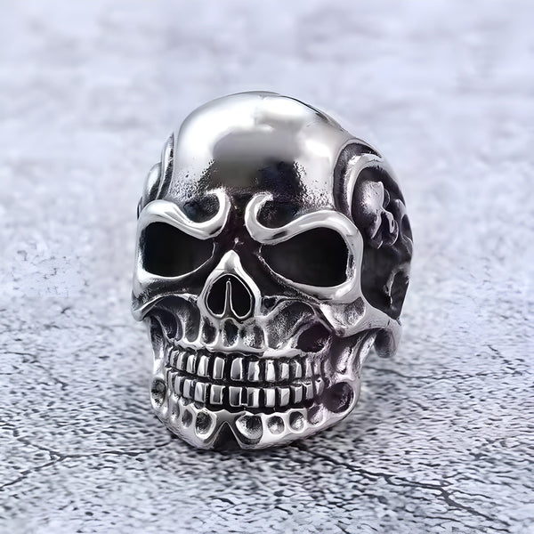DRAUGR SKULL RING - Pure Stainless Steel Men’s Steel-Plated Ring – Statement Luxury Jewelry (Size : 17-22-28)