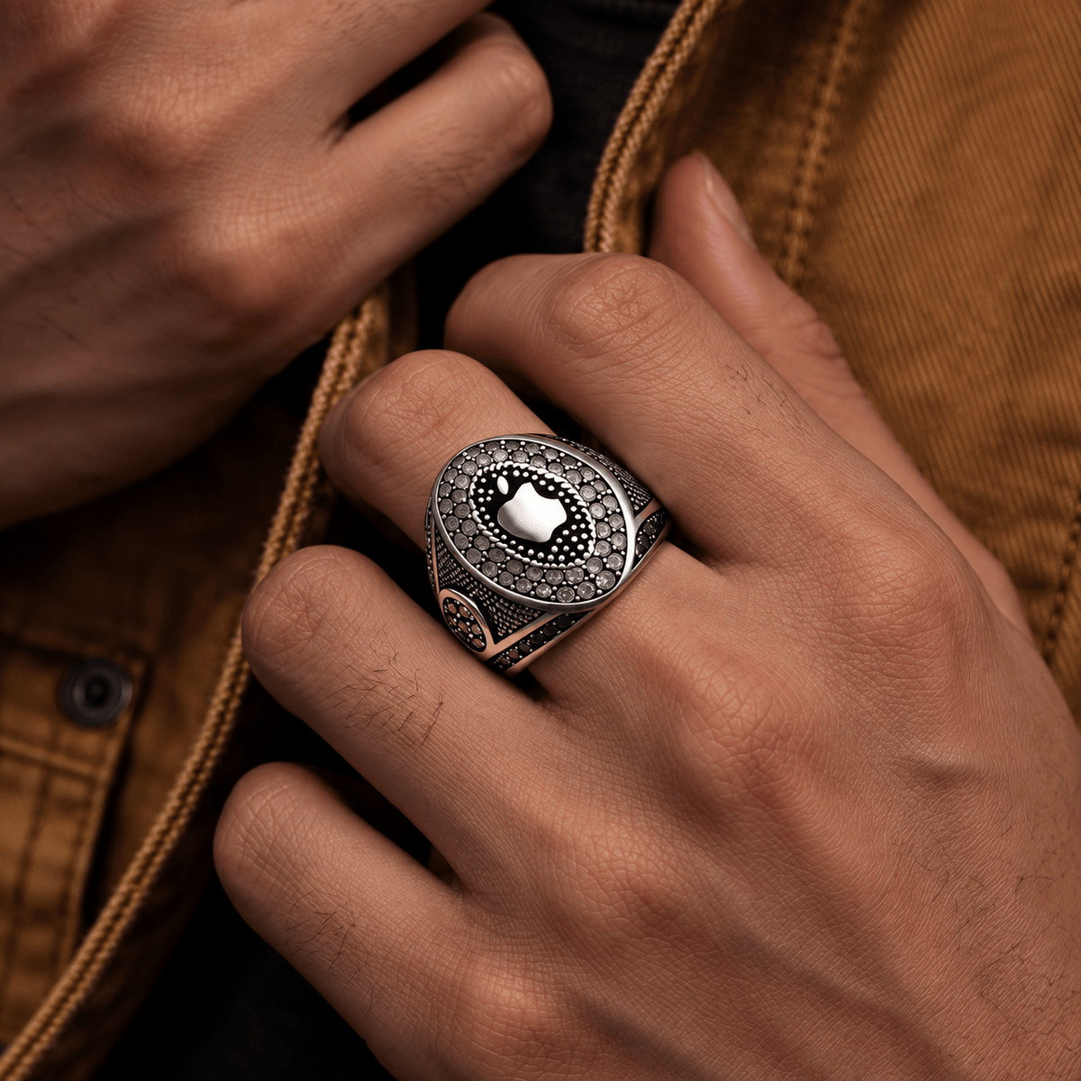 THE MEN THING Rings 19 Royal Series - CORE ICON RING - Pure Stainless Steel Men’s Steel-Plated Ring – Statement Luxury Jewelry (Size : 19-22-24)
