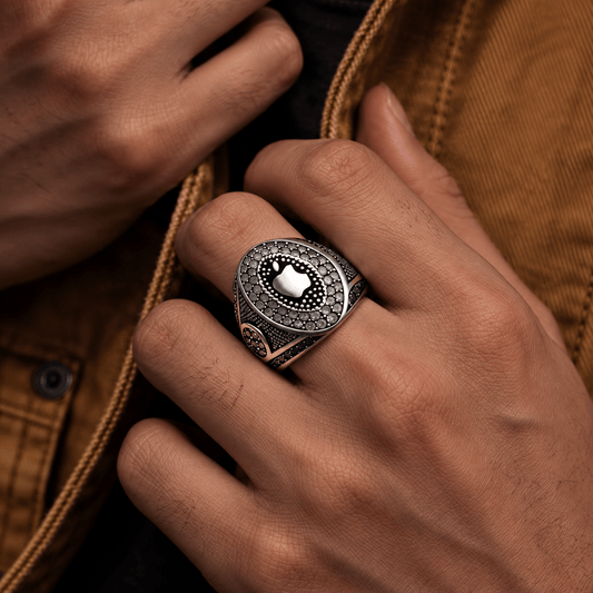 THE MEN THING Rings 19 Royal Series - CORE ICON RING - Pure Stainless Steel Men’s Steel-Plated Ring – Statement Luxury Jewelry (Size : 19-22-24)
