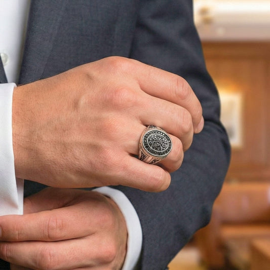 THE MEN THING Rings 19 Royal Series - RAGNAR VALOR RING - Pure Stainless Steel Men’s Steel-Plated Ring – Statement Luxury Jewelry (Size : 19-22)