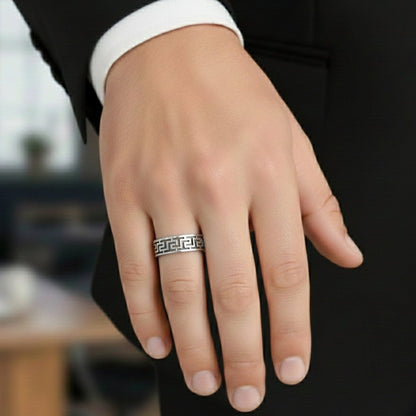 THE MEN THING Rings 21 VERO RING - Pure Stainless Steel Men’s Steel-Plated Ring – Statement Luxury Jewelry (Size : 21)