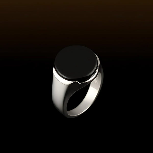 Royal Series - BLACK ECLIPSE REGENT - Pure Stainless Steel Men’s Steel-Plated Ring – Statement Luxury Jewelry (Size : 22-25-27)