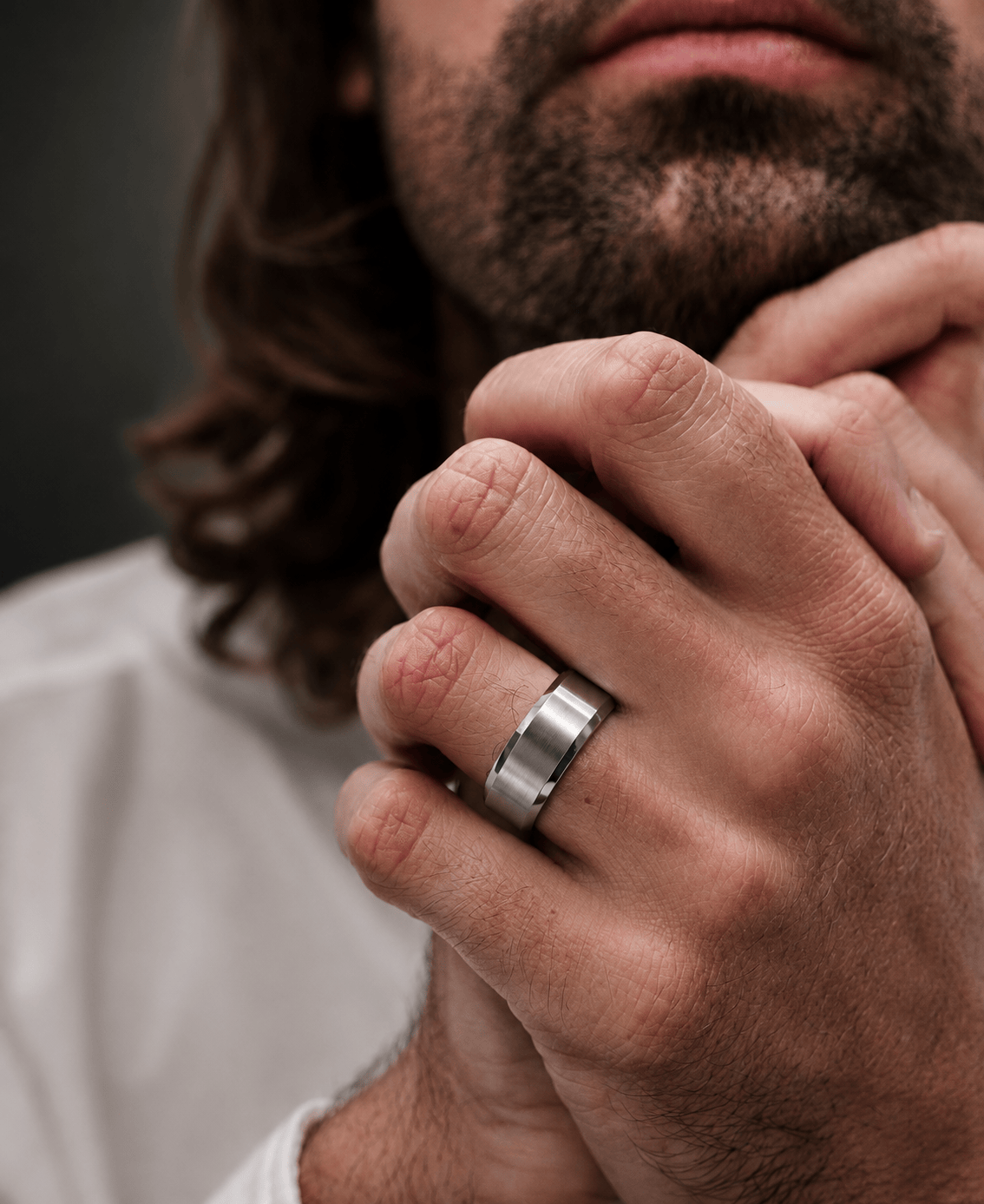 THE MEN THING Rings AZURE CORE - STEEL - Pure Stainless Steel Men’s Ring for Men & Boys (Size : 17-23-29)