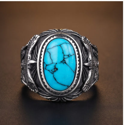 THE MEN THING Rings AZURITE - Titanium Steel Ring for Men and Boys (Size-21)