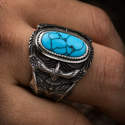 THE MEN THING Rings AZURITE - Titanium Steel Ring for Men and Boys (Size-21)