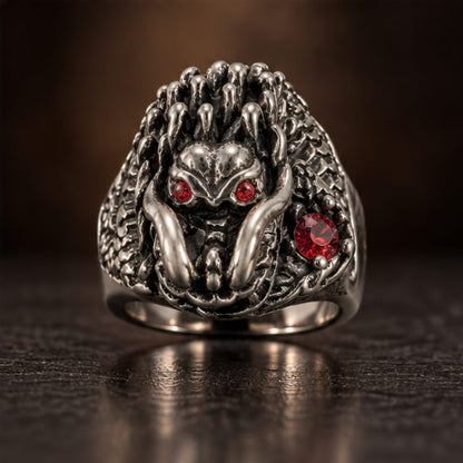THE MEN THING Rings BLOOD DRAGON - Pure Stainless Steel Men’s Ring for Men & Boys (Size : 21-23-25)