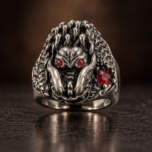 BLOOD DRAGON - Pure Stainless Steel Men’s Ring for Men & Boys (Size : 21-23-25)