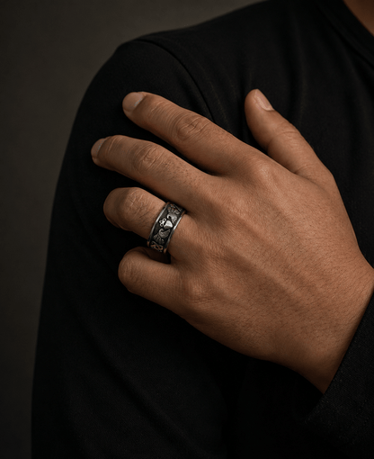 THE MEN THING Rings CELTIC CLADDAGH - Pure Stainless Steel Men’s Steel-Plated Ring (Size : 26)
