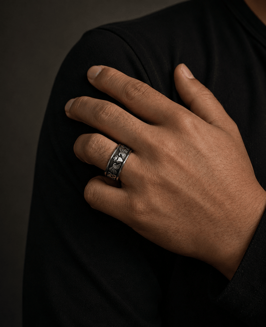 THE MEN THING Rings CELTIC CLADDAGH - Pure Stainless Steel Men’s Steel-Plated Ring (Size : 26)