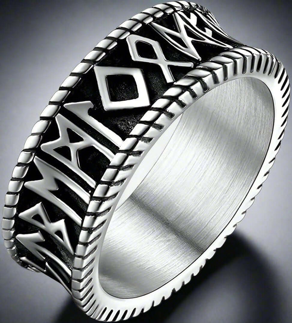 CELTIC KNOT VIKING - Titanium Steel Ring  (Silver Tone - Size 17,21,24)