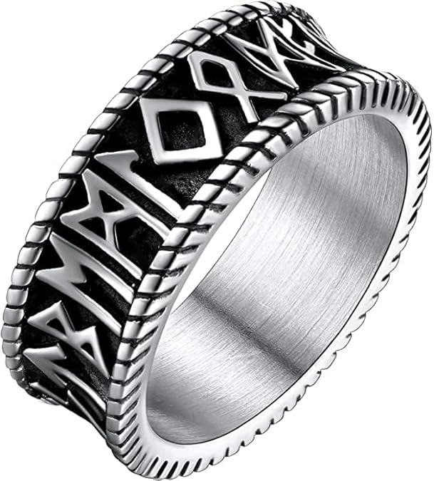 THE MEN THING Rings CELTIC KNOT VIKING - Titanium Steel Ring  (Silver Tone - Size 17,21,24)