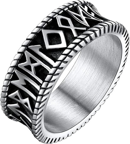 THE MEN THING Rings CELTIC KNOT VIKING - Titanium Steel Ring  (Silver Tone - Size 17,21,24)