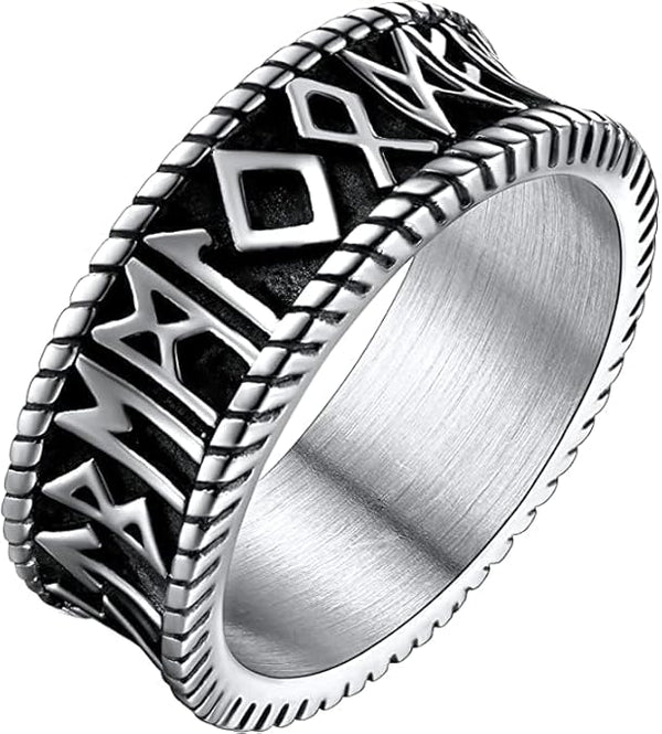 CELTIC KNOT VIKING - Titanium Steel Ring  (Silver Tone - Size 17,21,24)