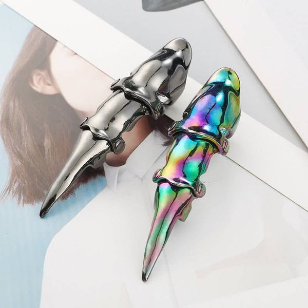 क्रोमैटिक - पुरुषों और लड़कों के लिए एडजस्टेबल नकल जॉइंट फुल फिंगर रिंग