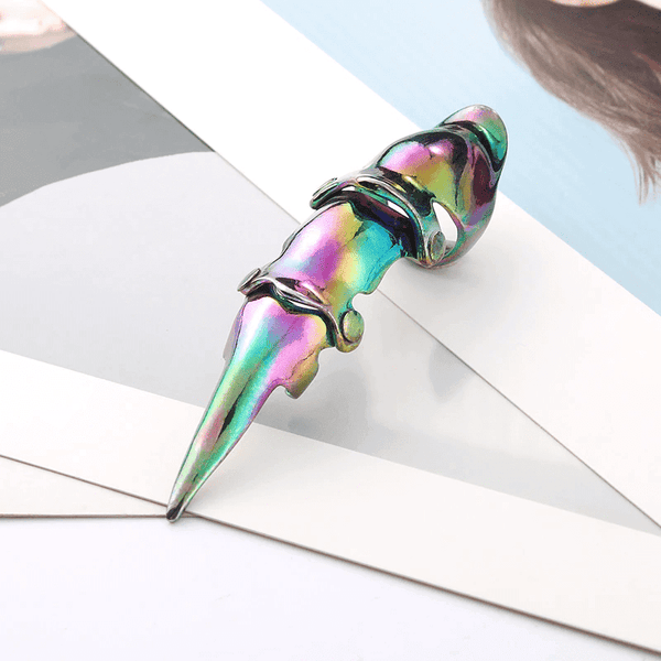 क्रोमैटिक - पुरुषों और लड़कों के लिए एडजस्टेबल नकल जॉइंट फुल फिंगर रिंग