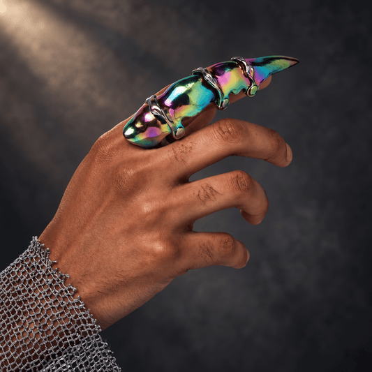 THE MEN THING Rings CHROMATIC - Adjustable Knuckle Joint Full Finger Ring for Men & Boys