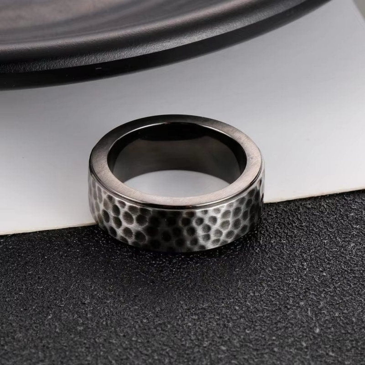 THE MEN THING Rings DARK RIDGE - Pure Titanium Steel Ring for Men and Boys Size - 21