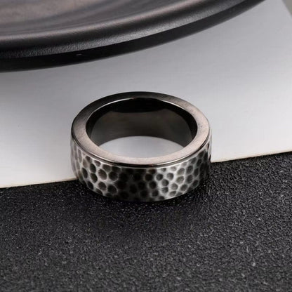 THE MEN THING Rings DARK RIDGE - Pure Titanium Steel Ring for Men and Boys Size - 21