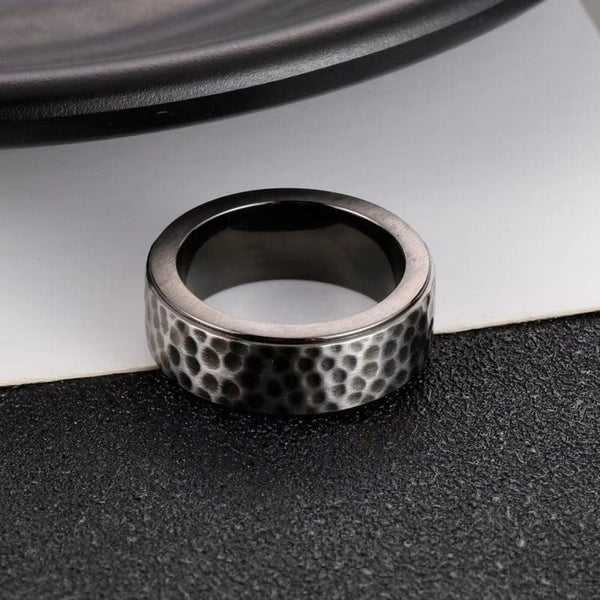 DARK RIDGE - Pure Titanium Steel Ring for Men and Boys Size - 21